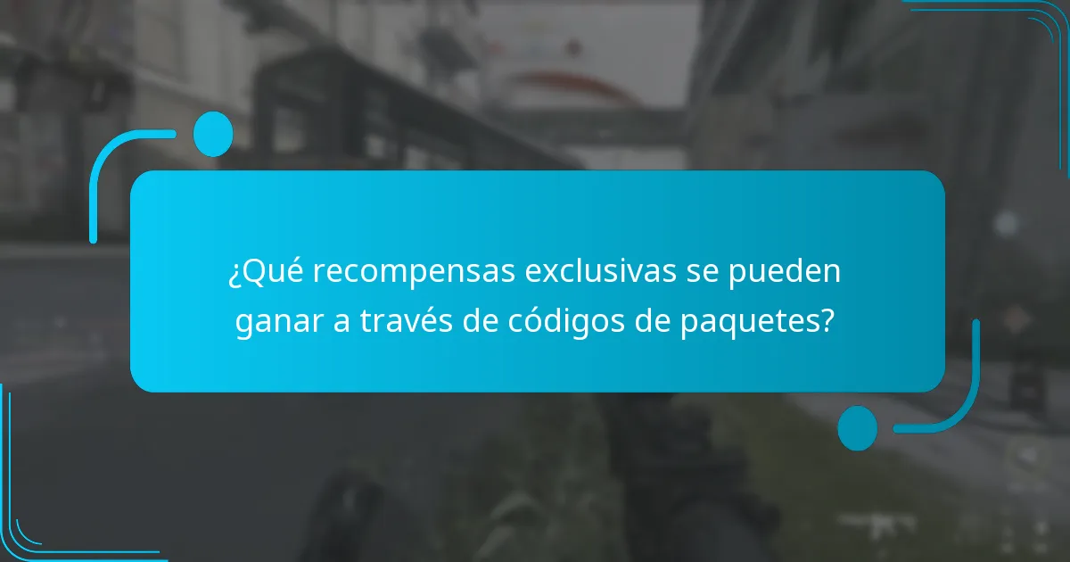 ¿Qué recompensas exclusivas se pueden ganar a través de códigos de paquetes?